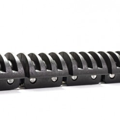 Roller chains with plastic clips